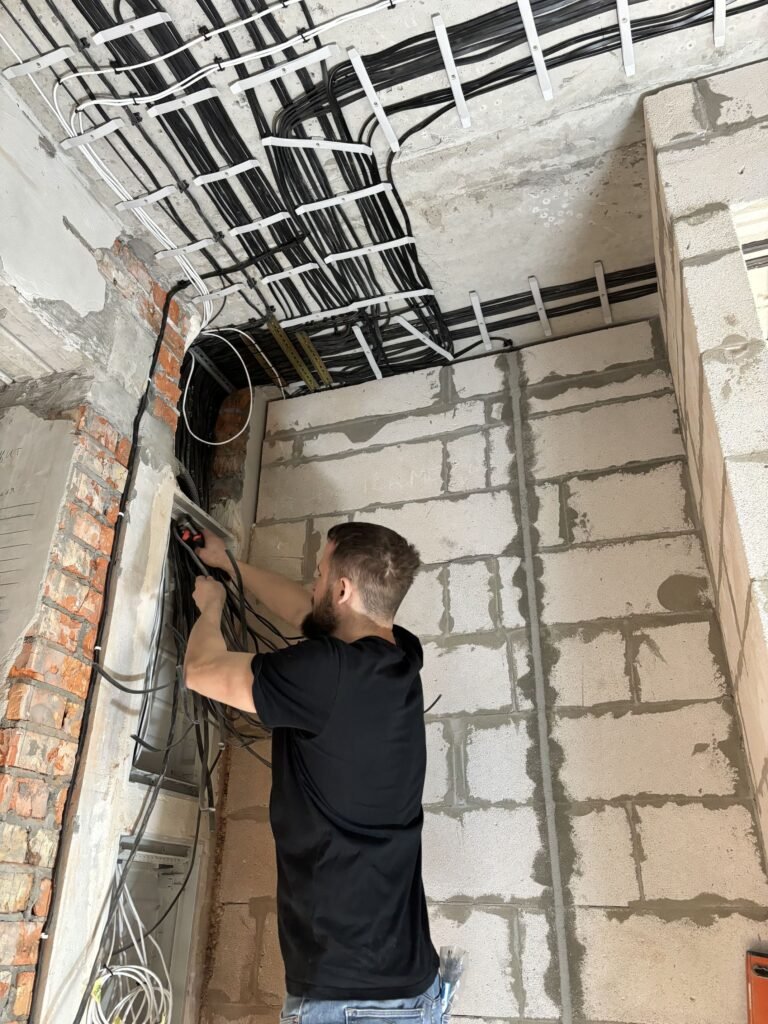 рокладка кабелю в стіні новобудови Житомир